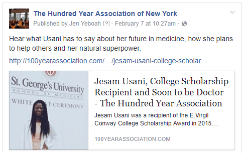 Hear from former E.Virgil Conway Scholarship Award winner, Jesam Usani as she talks about her journey to medicine.